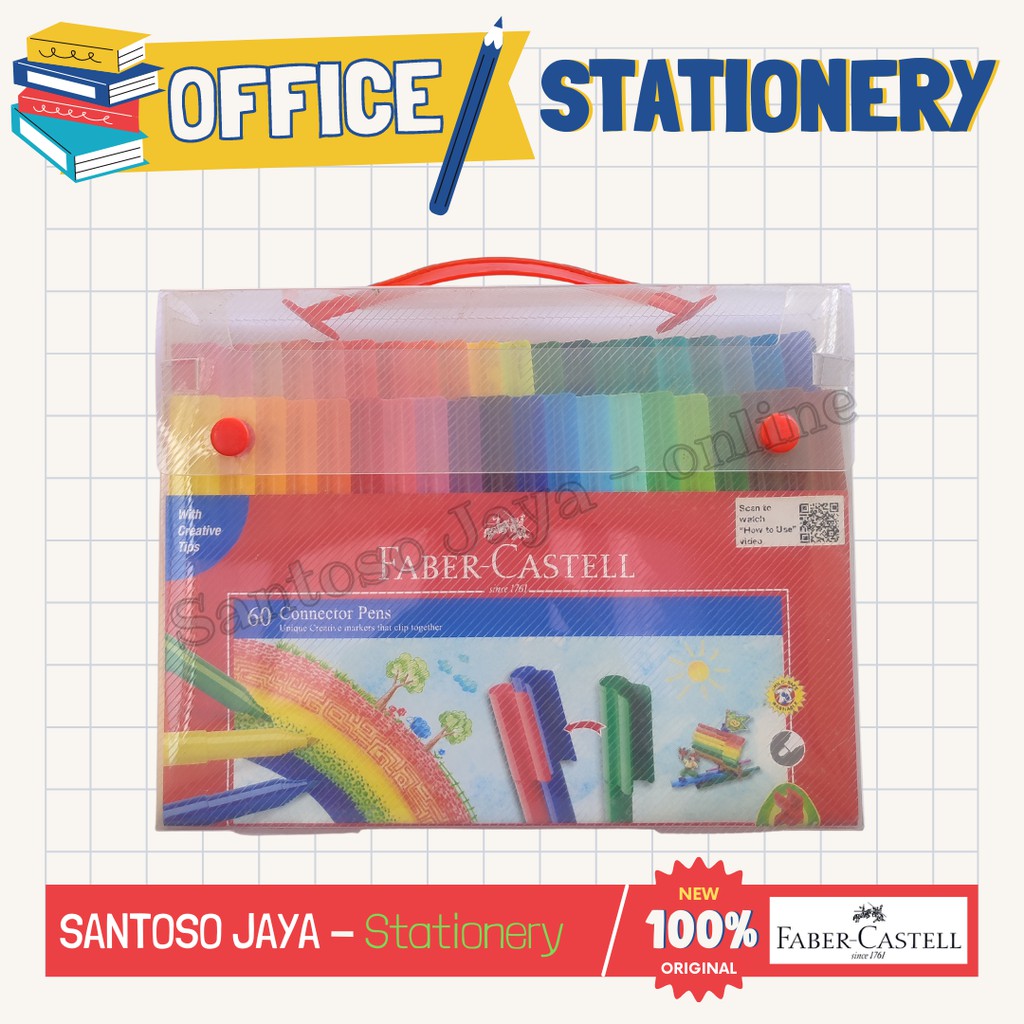 

Connector Pen FABER CASTELL 60 - Spidol Warna FABER-CASTELL isi 60