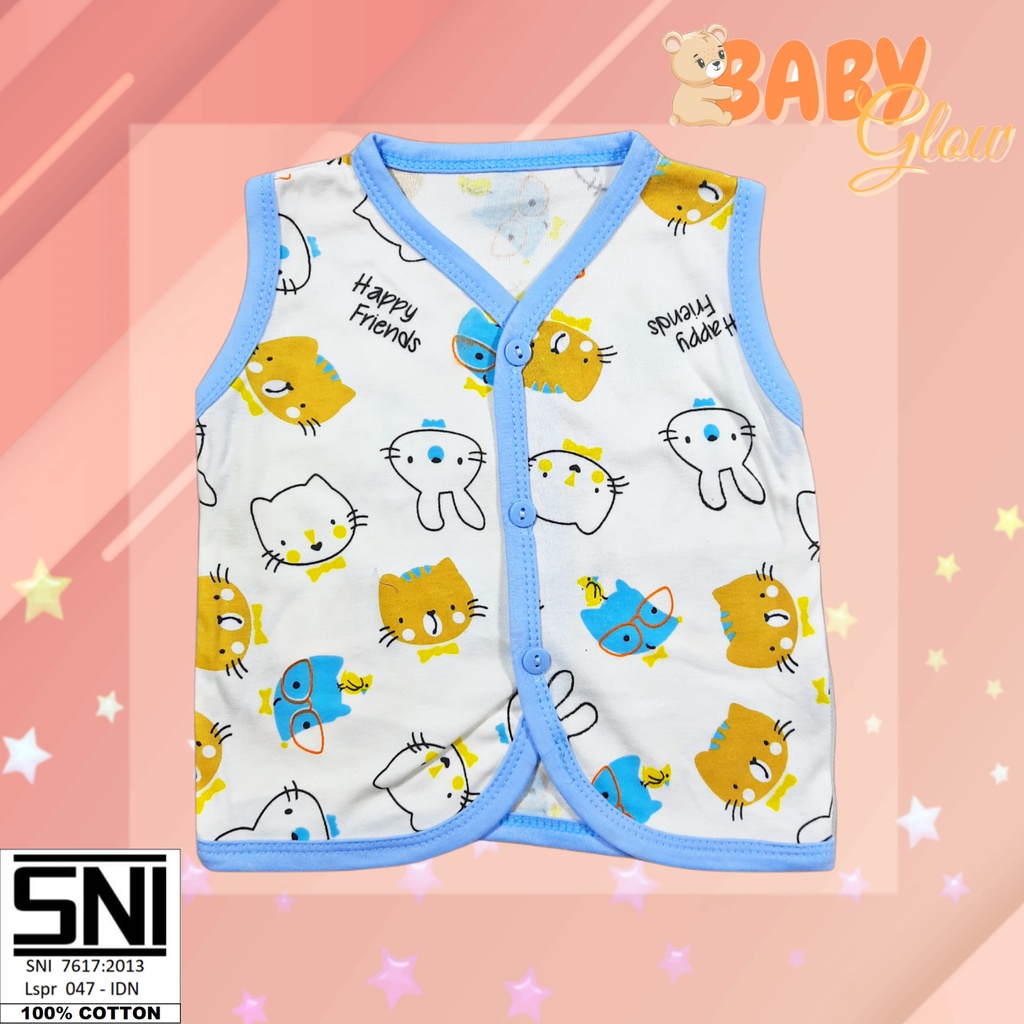 BAJU ATASAN TANPA LENGAN BAYI UNISEX COTTON BABYGLOW