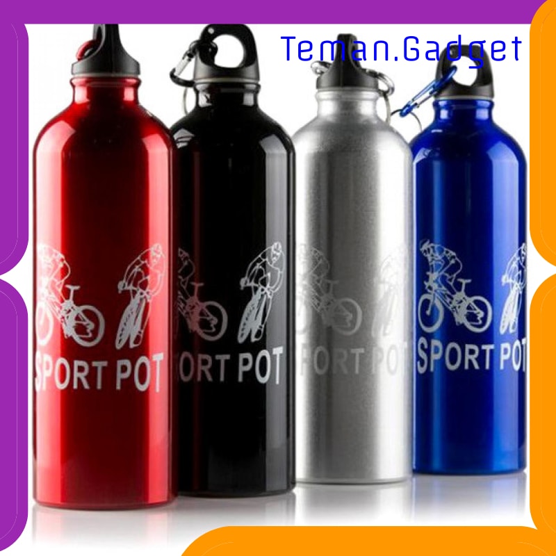 TG-OL012 TAFFSPORT BOTOL MINUM OLAHRAGA ALUMINIUM 750ML DENGAN KARABINER - H2GO