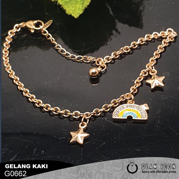 Gelang Kaki Anak GD Bandul Bintang Kipas G0662