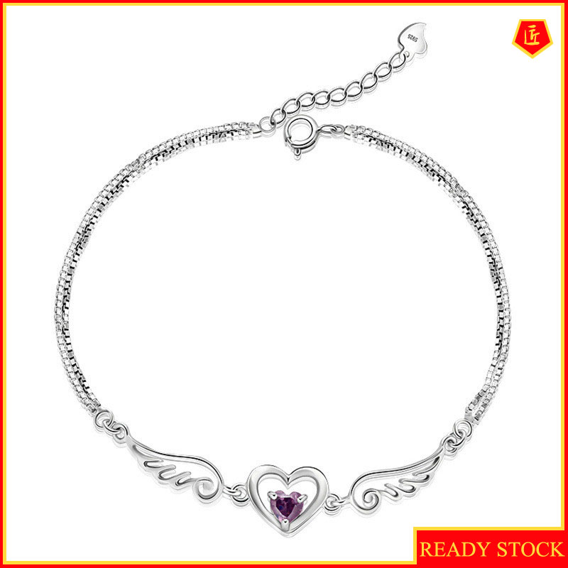 [Ready Stock]Fashion Personality Plated 925 Silver Bracelet Heart Bracelet