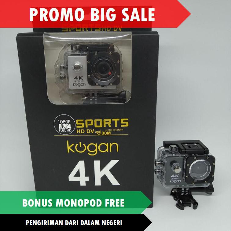 Original Kogan Action Camera 4K 18MP WIFI Free Monopod