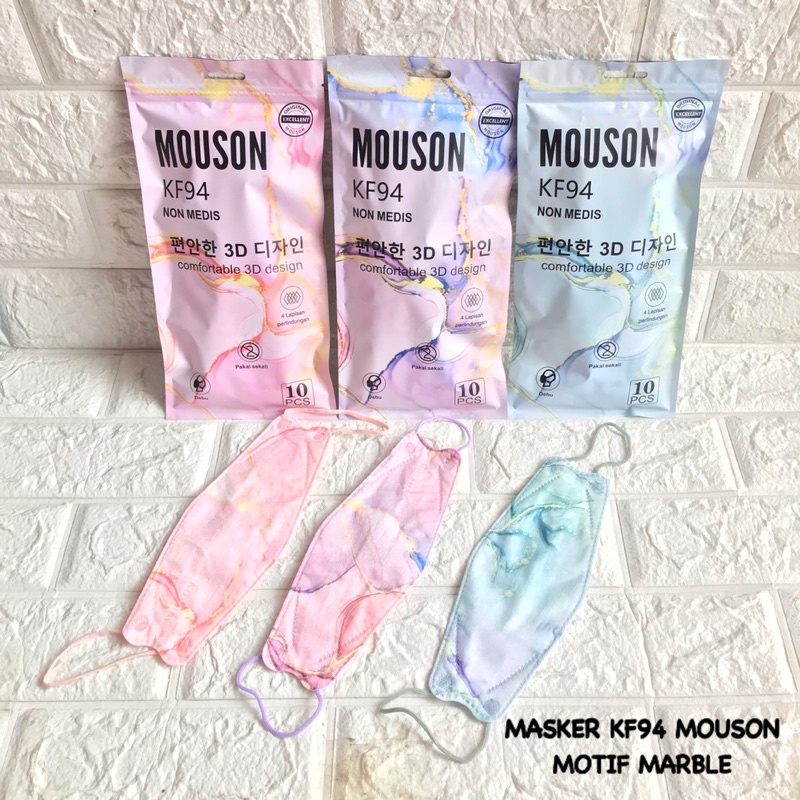 MASKER KF94 4MACAM MOTIF PIRAMID , NATAL , MARBLE 1PACK ISI 10PCS TERMURAH