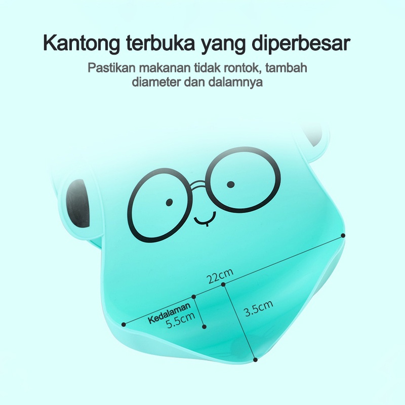Baby Feeding Apron Full Silicone/Bayi silikon bib/Kartun bayi silikon bib/Celemek Bayi  L297