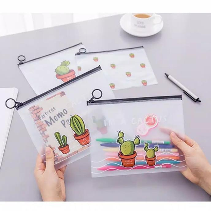 

Zipper Bag Kaktus - Kotak Pensil Ziplock Motif Kaktus - File Map A5