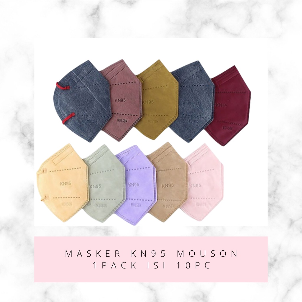 MASKER KN95 MOUSON EARLOOP 6PLY PREMIUM ISI 10PCS (BUKAN REPACK)