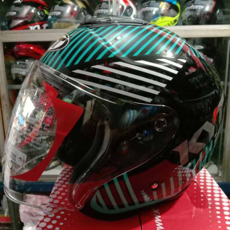 helm kyt Kyoto motif seri4 black green