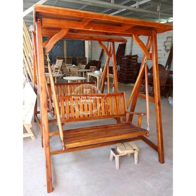 Bandulan Taman Kayu Jati - Ayunan Hias Kayu Jati Jepara