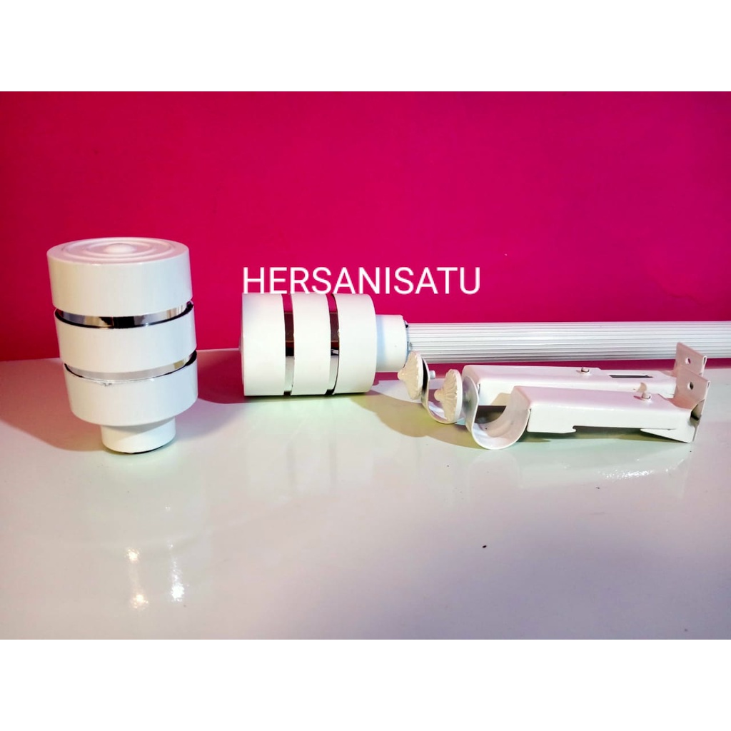 Besi Gorden 2 s/d 3 Meter Full Set batang Hordeng Tirai Pintu Jendela