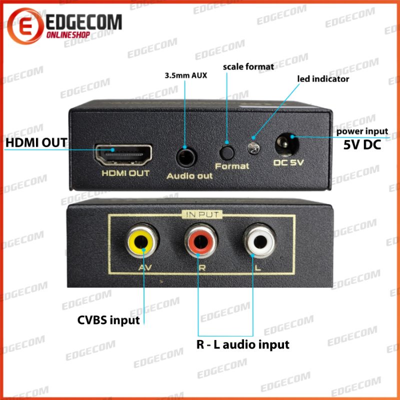 Konverter AV to HDMI / Analog to Digital with Adaptor NETLINE