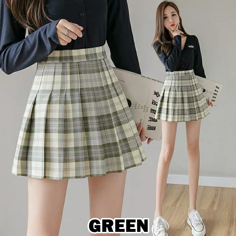 KARAKOREA 8606 Tennis Skirt/Mini Skirt/Rok Pendek/Rok tenis/Rok kotak/Plaid/Rok Lipit Lisa/Rok Korea Skirt/Rok tennis