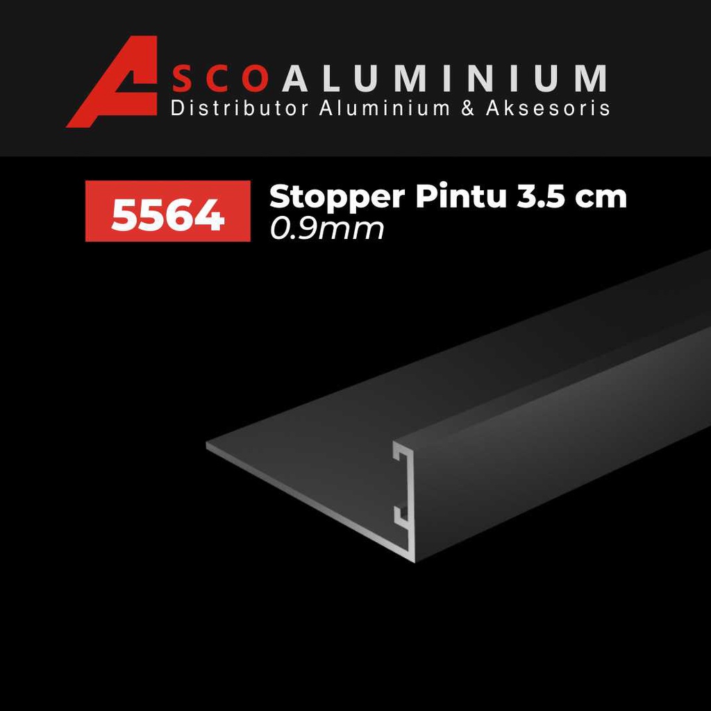 Aluminium Stopper Pintu 3.5cm Profile 5564 Swing Door