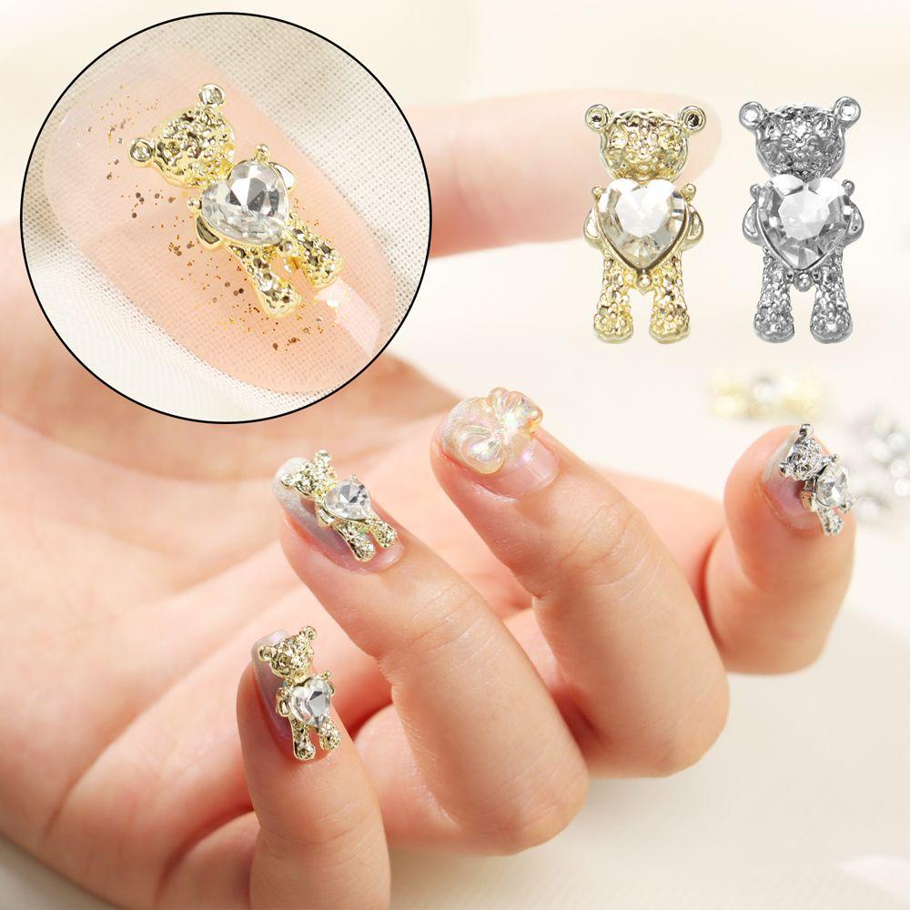 Suyo Nail Art Dengan Hiasan Kristal Hati 3D Shiny