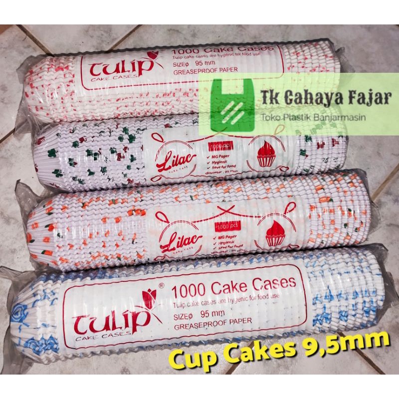 Cup Kue Kertas 9,5 Merk Tulip (Cup Cake Cases) isi 1000pcs