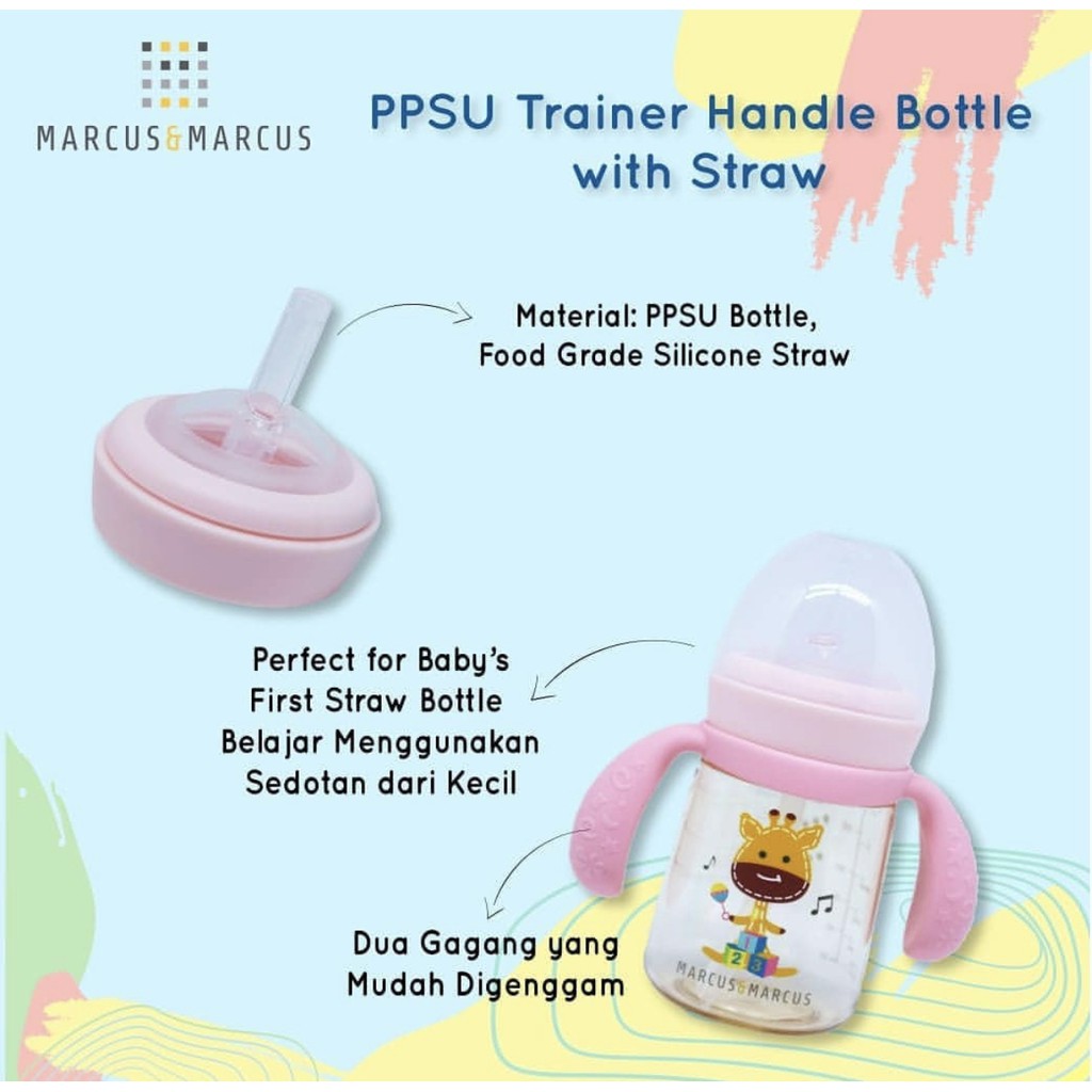 Marcus&amp;Marcus Straw Trainer Bottle PPSU