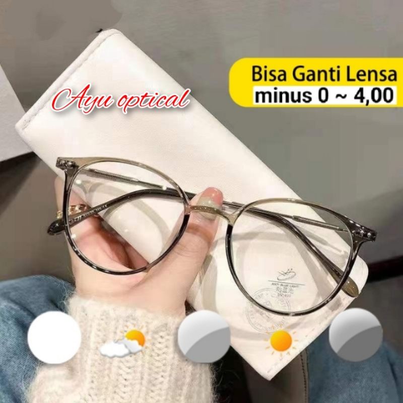 kacamata photocromic minus pria dan wanita terbaru frema 2955