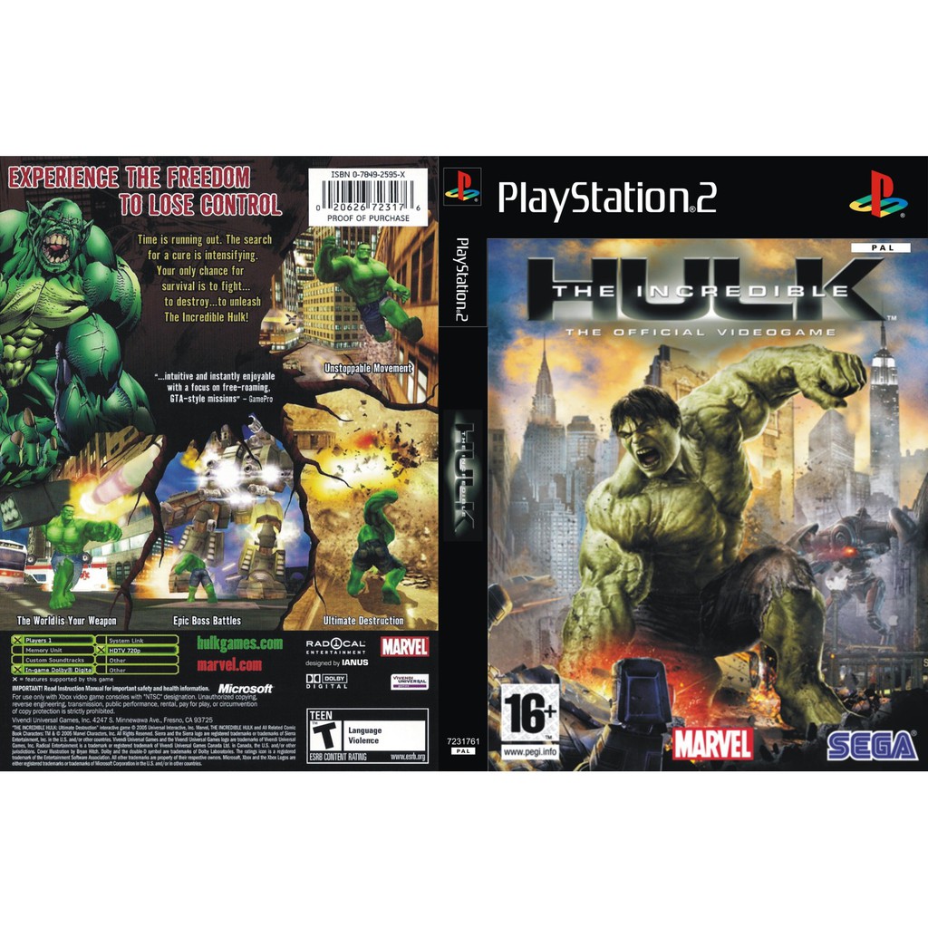 Kaset PS2 Game Incredible HULK