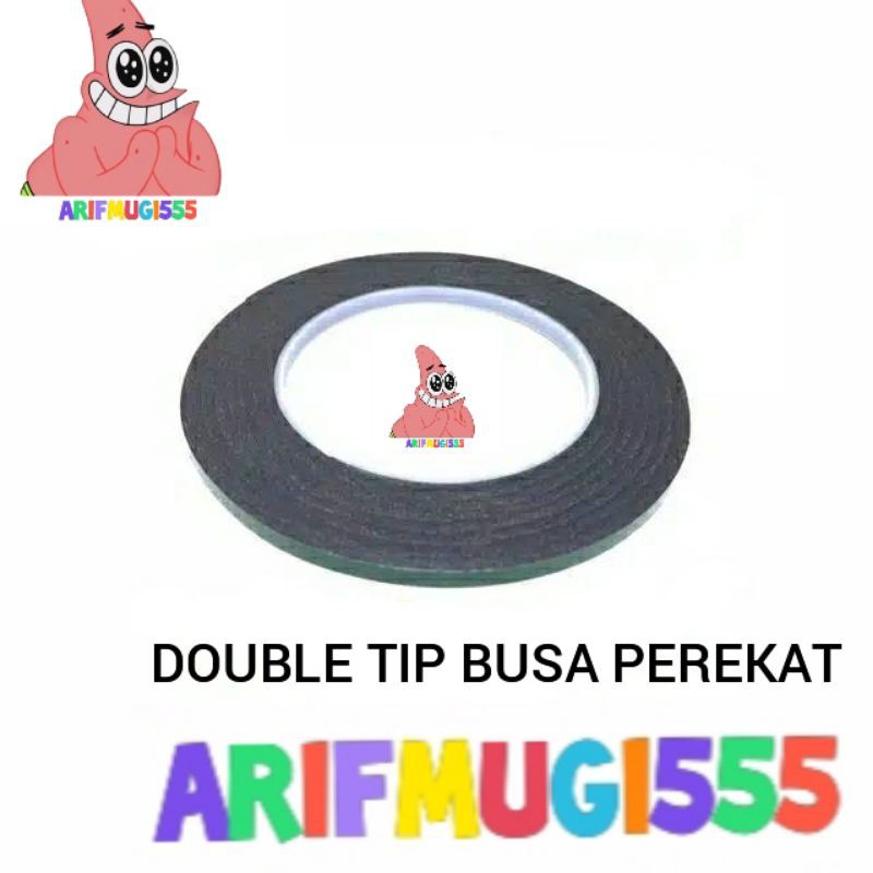 Lem Double Tape Dobel Tip Lem Perekat Busa Hitam list Hijau