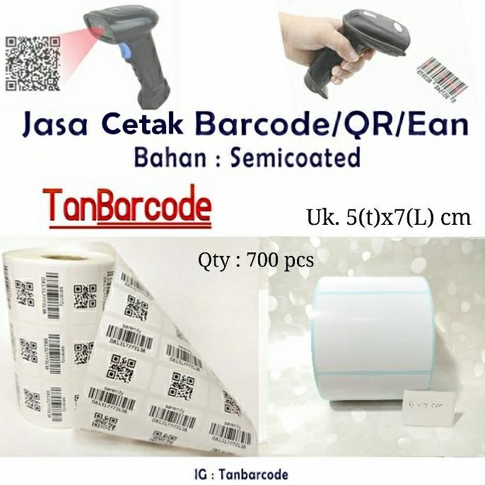 

Cetak Print Barcode/QR semicoated 5x7cm