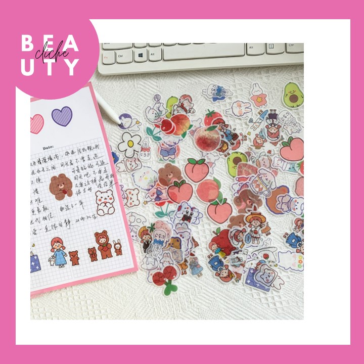 

Stiker lucu Washi Paper Semi Waterproof Eceran deco murah