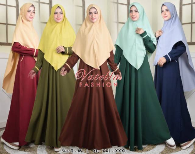 SETELAN GAMIS SYARI CANTIK by Vatella || DRESS MUSLIM POLOS