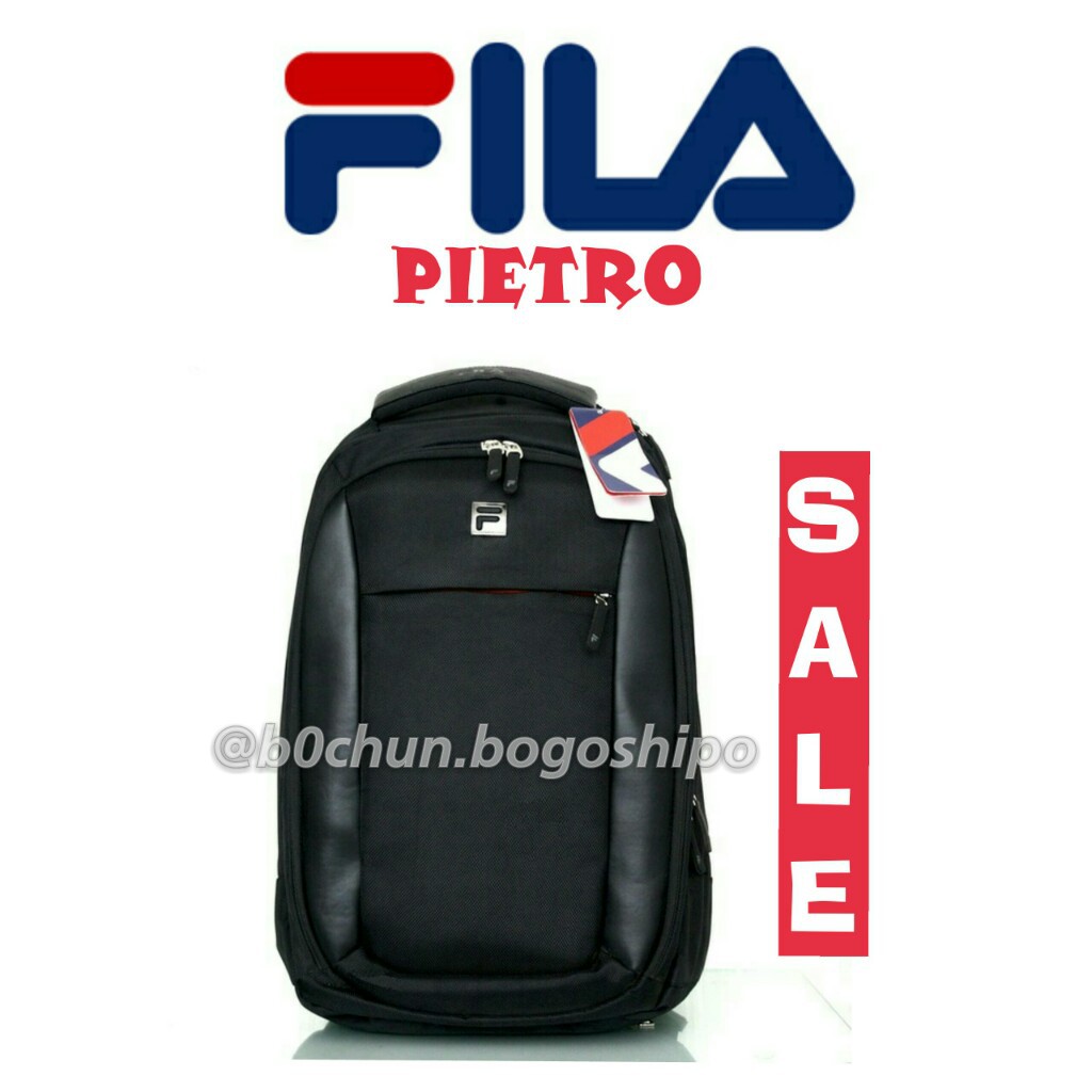 Tas Ransel Kerja Sekolah Laptop Backpack Punggung FILA PIETRO (ORIGINAL) FREE rain cover - MURAH