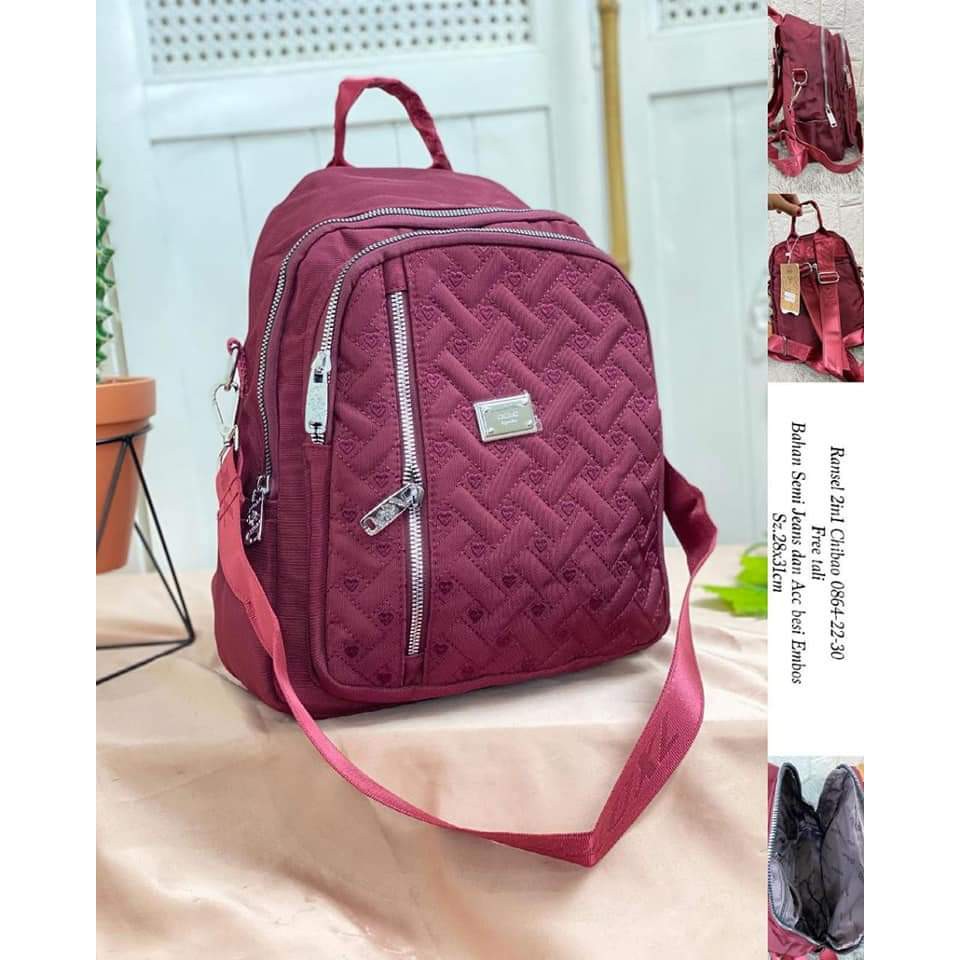 Tas Ransel Wanita Tas ransel Chibao 0864-22-30 Bahan kanvas Terbaru. Ransel Chibao Ransel Kanvas Bisa Bayar Ditempat.!!!