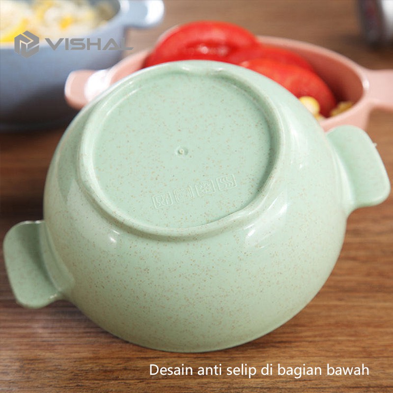 VISHAL Set Mangkuk Tempat Makan Anak - Wheat Straw Character Bowl for Toddler Mangkuk Binaural VS