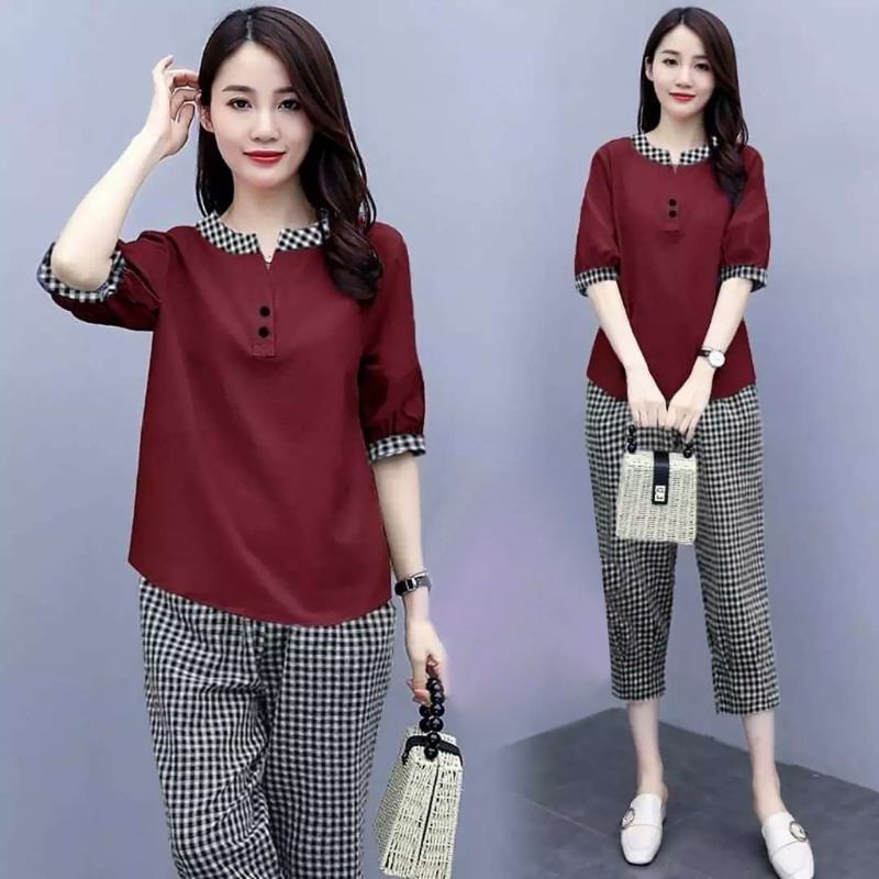 Lesli set stelan casual fashion remaja