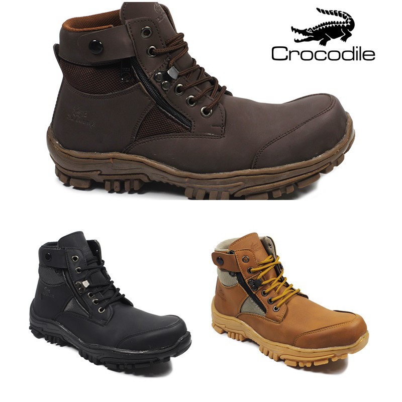 Sepatu Boots Safety Crocodile Jointer Sleting Ujungbesi Steel Toe Work Mountain Tracking Hiking