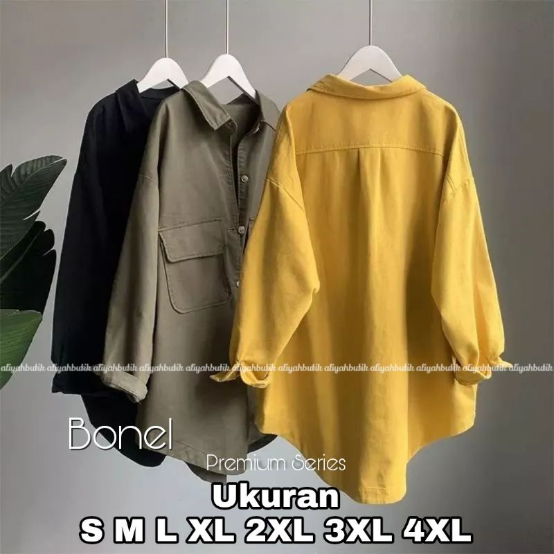 Premium Series Kemeja BONEL Big Size Ukuran Size S M L XL 2XL 3XL 4XL XXL XXXL  XXXXL 2L 3L 4L 5L  Atasan Blouse Wanita Jumbo Atasan Big Size Kemeja Kerja Korea Over Size