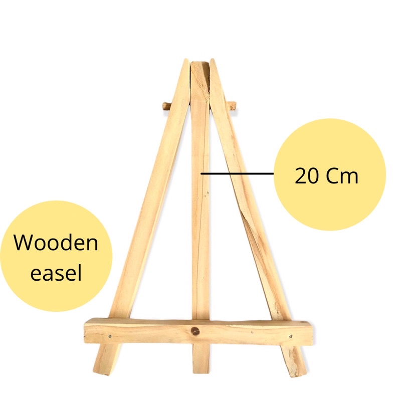 

Wooden Easel ukuran 20 Cm | Tripod | Dudukan Kanvas by The Moon Art