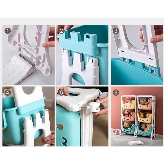 Rak Penyimpanan Mainan Anak Rak Roda 3 Susun Rak Dapur Rak Toilet Rak Mainan Anak