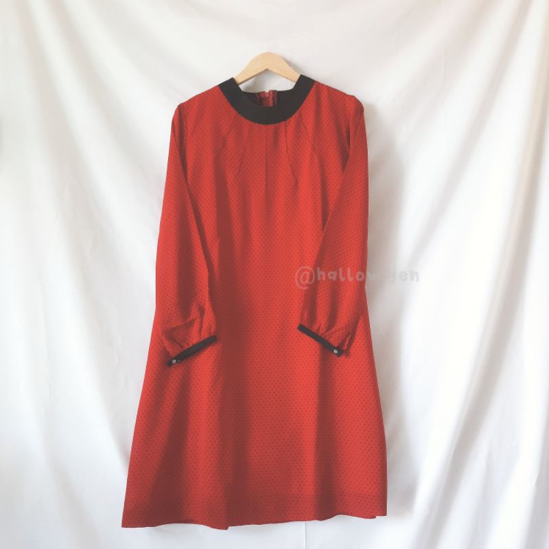 Tunik Merah Polkadot Preloved