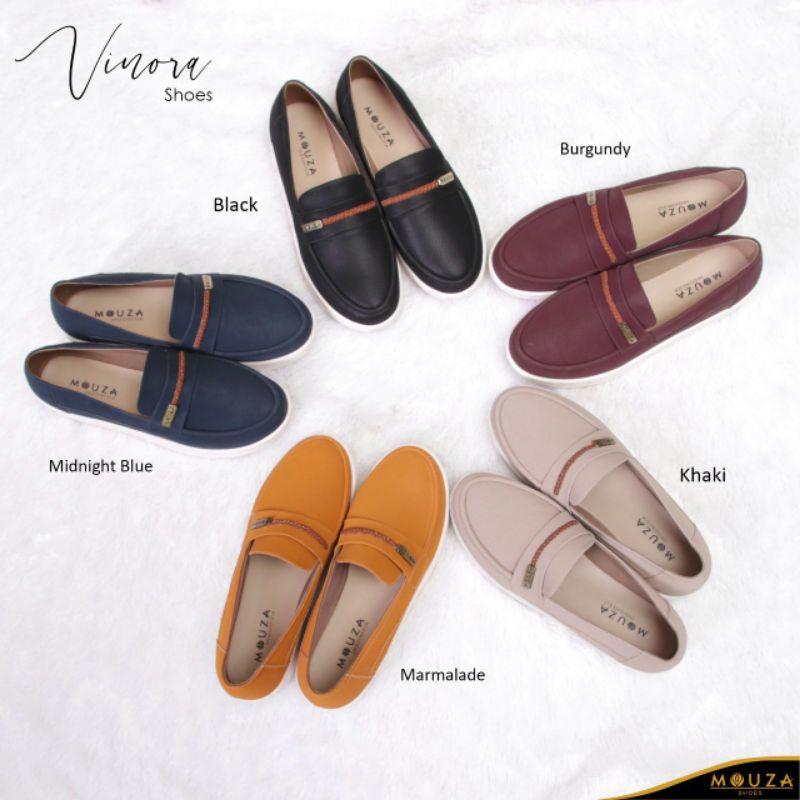 MOUZA Shoes VINORA Sepatu Platform Wanita Bermaterial Valentino Leather Synthetic Size 36-40