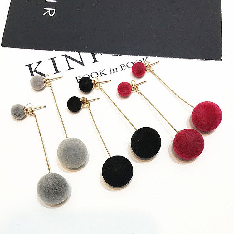 Anting Versi Korea dari manis anting-anting panjang mewah bola mewah