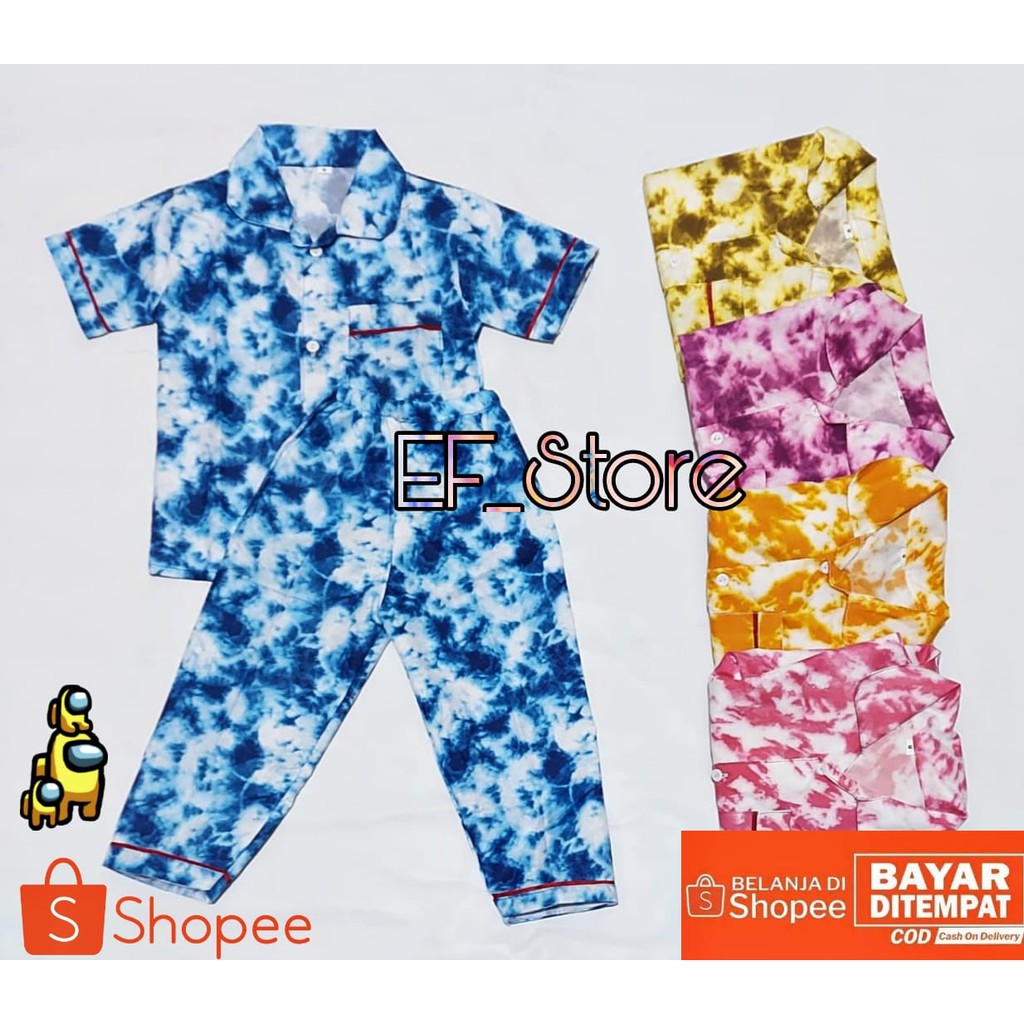 PIYAMA ANAK MOTIF TYE DIE 1-15 THN