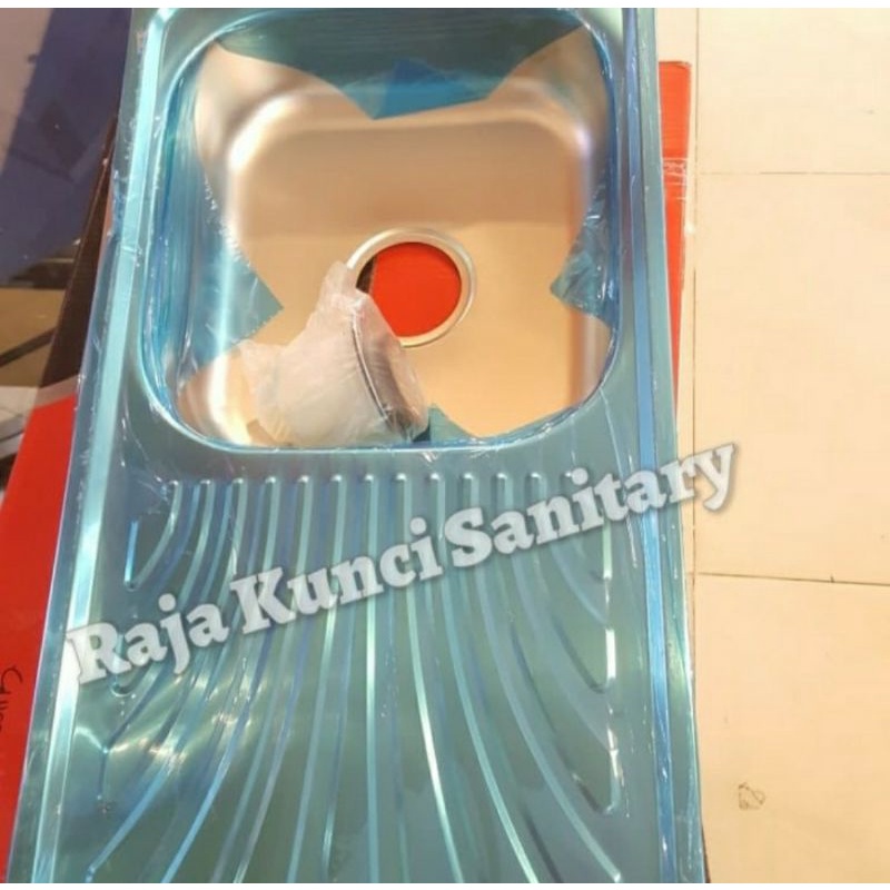 Kitchen Sink 1 Lubang+Sayap Stainless/Bak Cuci Piring Stainless