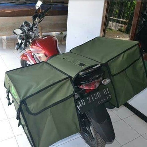 Tas Pos Obrok Kurir Sales Anti Air Tas Box Motor Tas Rengkek Tas Kargo Rengkek Ronjot Bronjong Delivery - Kecil