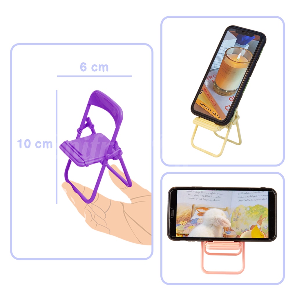 Shifra Phone Holder Tempat HP Bentuk Chair Kursi Mint Purple Peach