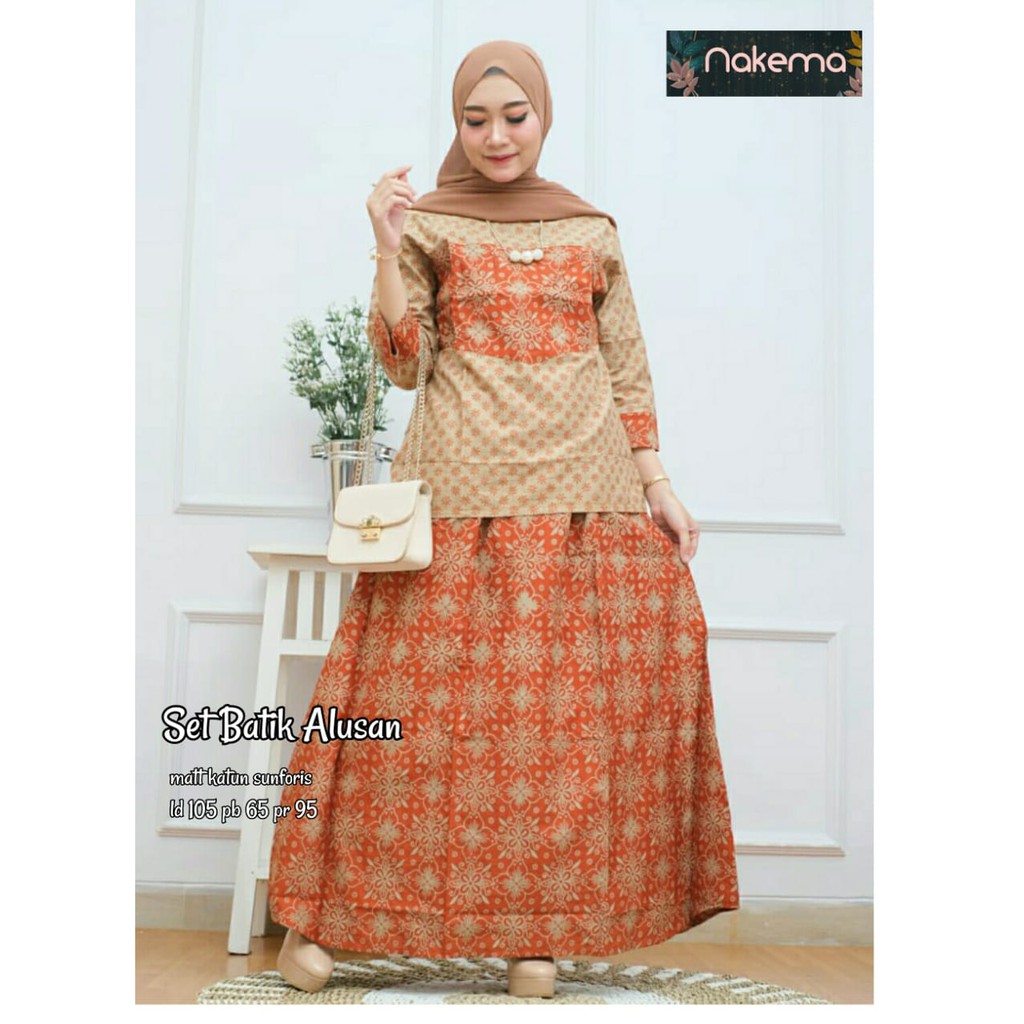 Setelan Batik Wanita Terbaru Baju Batik Wanita Dewasa Lengan Panjang Terlaris Setelan Batik Atasan D