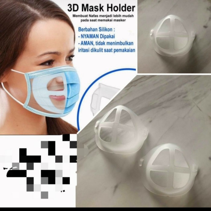 [CHECKOUT RP1000] BRACKET PENYANGGA MASKER 3D MASK HOLDER SILIKON KEBERSIHAN KESEHATAN