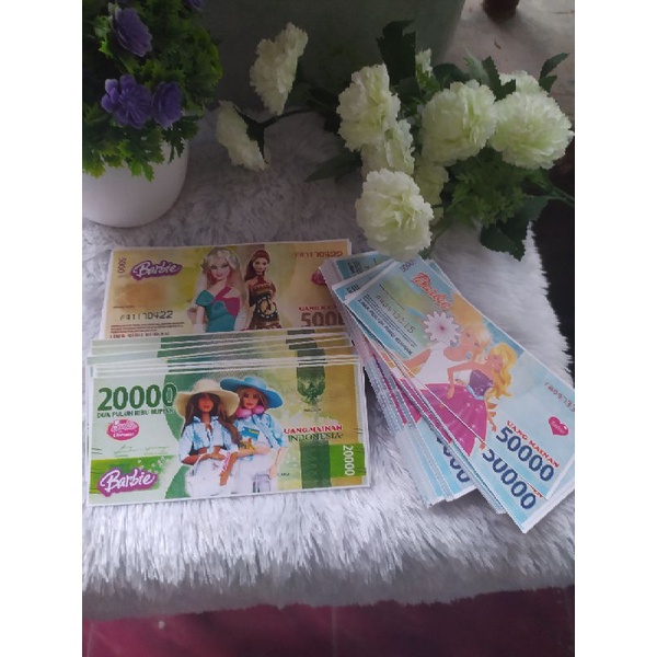 (UANG MAINAN BARBIE) (HARGA /1PACK isi 80 LEMBAR) mainan anak/mainan grosir/Jadul/BOARD+KARTU