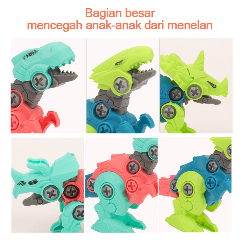 Mainan DIY dinosaurus bongkar pasang obeng L277