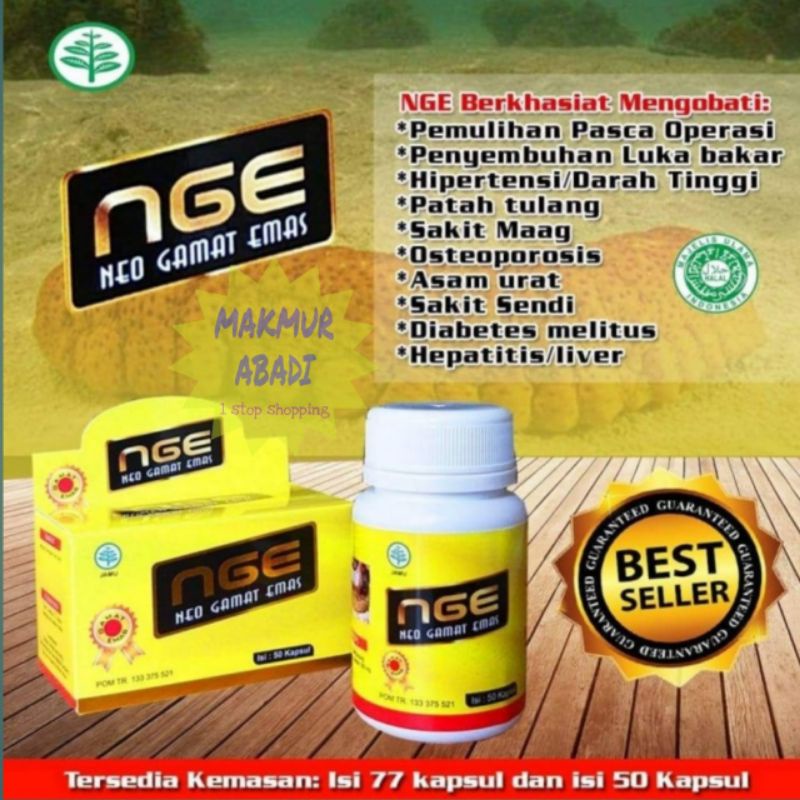 Neo Gamat Emas 77 Kapsul Original NGE Gamat Emas isi 77 Kapsul Asli