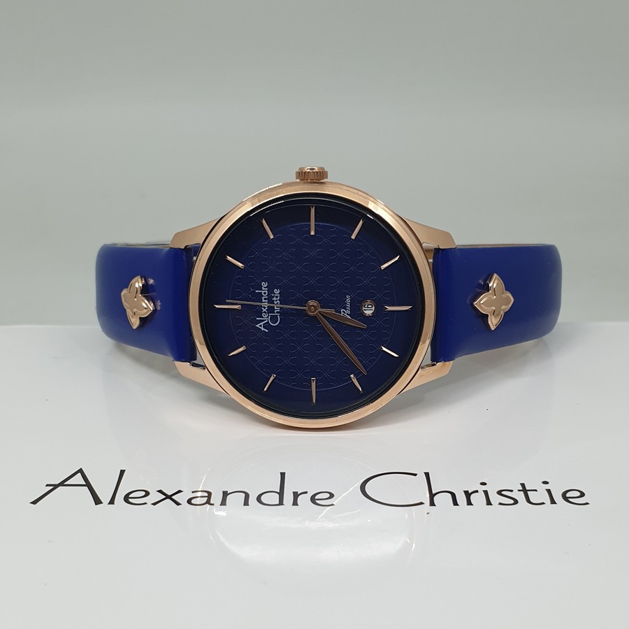 Alexandre Christie Ac 2777 Rosegold Blue, Jam Tangan Wanita, Original