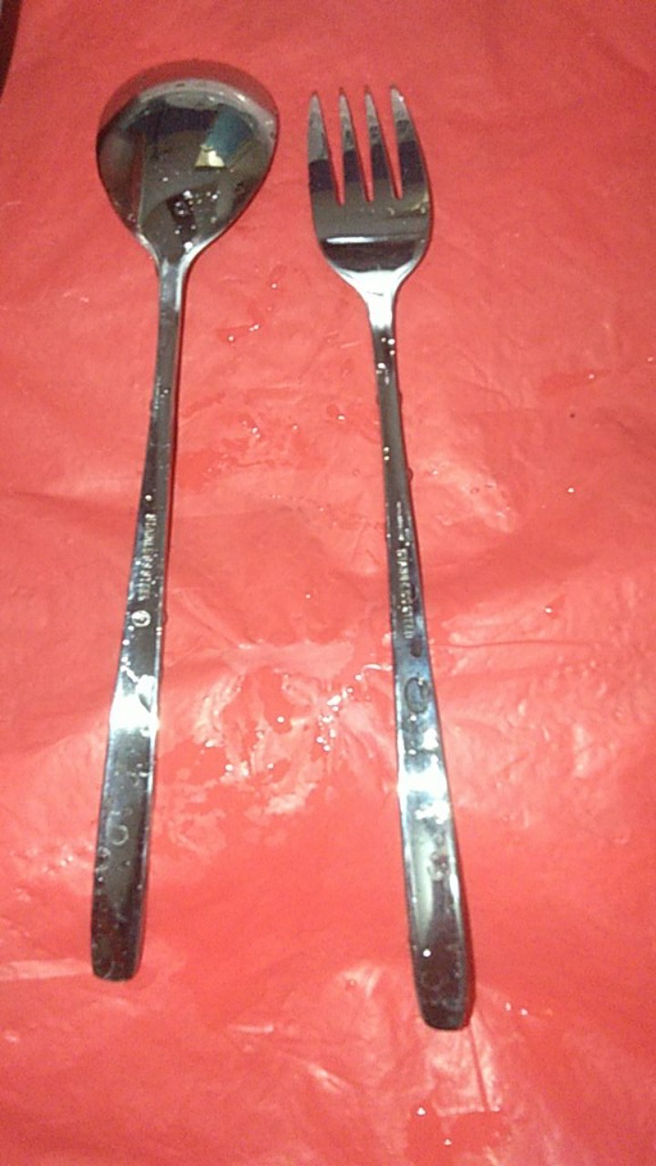 Sendok + Garpu Sujeo Korea Bahan Stainless Tebal Gagang Panjang