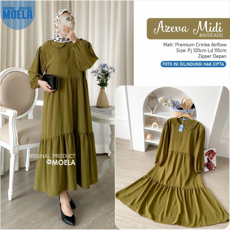 DRESS MIDI CRINKLE/DRESS MUSLIMAH