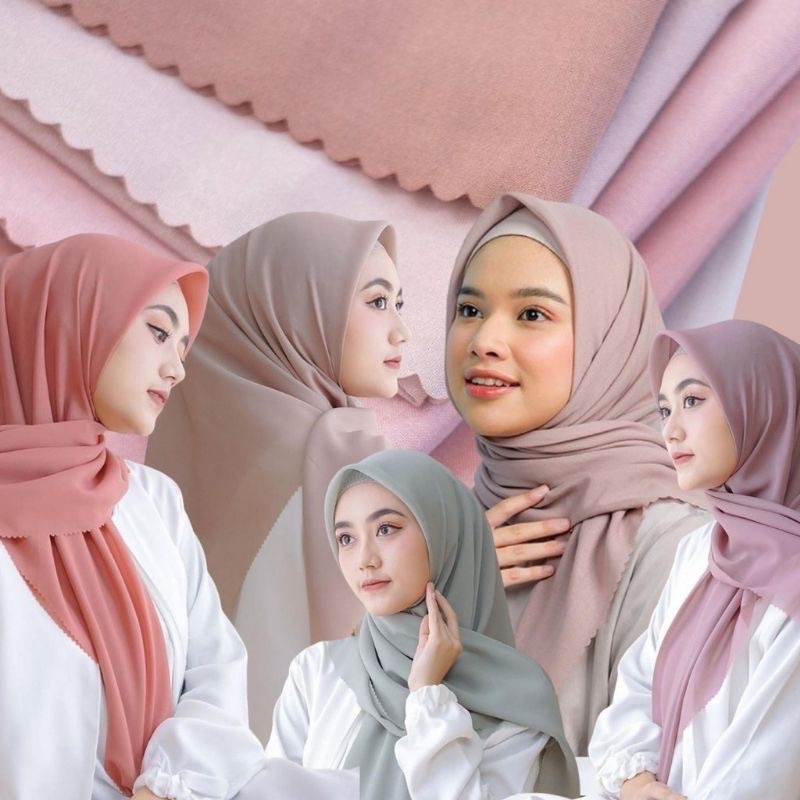 1kg=16 pcs Hijab Bella Square Laser cut / Segiempat Bella