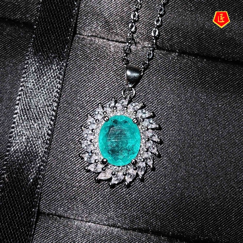 [Ready Stock]Light Luxury Gem Pendant Banquet Party Necklace Temperament